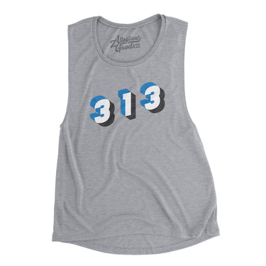 Detroit 313 Area Code Women's Flowey Scoopneck Muscle Tank-Allegiant Goods Co. Vintage Sports Apparel