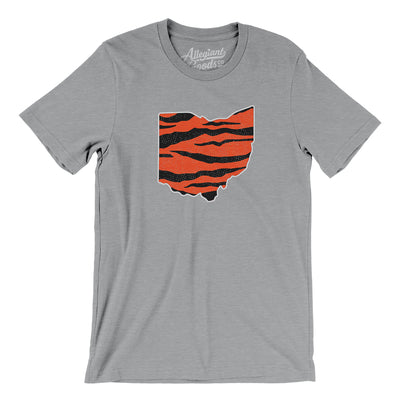 Ohio Tiger Stripes Men/Unisex T-Shirt-Athletic Heather-Allegiant Goods Co. Vintage Sports Apparel