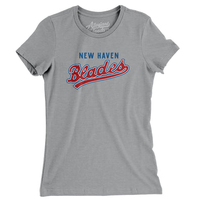 New Haven Blades Hockey Women's T-Shirt-Athletic Heather-Allegiant Goods Co. Vintage Sports Apparel
