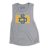 South Dakota Home State Women's Flowey Scoopneck Muscle Tank-Athletic Heather-Allegiant Goods Co. Vintage Sports Apparel