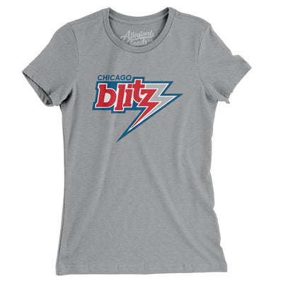 Chicago Blitz Football Women's T-Shirt-Athletic Heather-Allegiant Goods Co. Vintage Sports Apparel