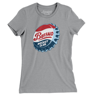 Buffalo Bison Hockey Women's T-Shirt-Athletic Heather-Allegiant Goods Co. Vintage Sports Apparel