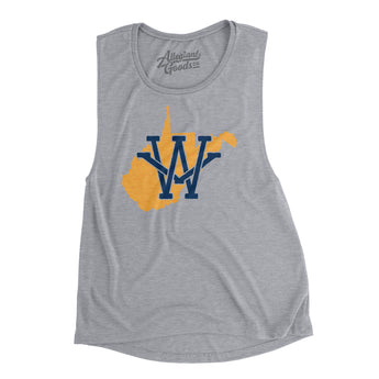 West Virginia Home State Women's Flowey Scoopneck Muscle Tank-Allegiant Goods Co. Vintage Sports Apparel