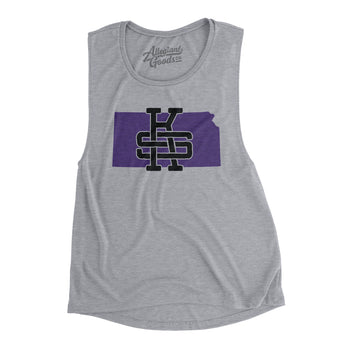 Kansas Home State Women's Flowey Scoopneck Muscle Tank-Allegiant Goods Co. Vintage Sports Apparel