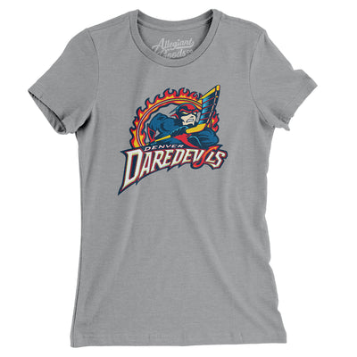 Denver Daredevils Roller Hockey Women's T-Shirt-Athletic Heather-Allegiant Goods Co. Vintage Sports Apparel