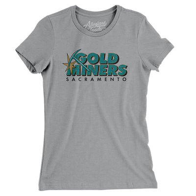 Sacramento Gold Miners Football Women's T-Shirt-Athletic Heather-Allegiant Goods Co. Vintage Sports Apparel
