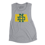 North Dakota Home State Women's Flowey Scoopneck Muscle Tank-Athletic Heather-Allegiant Goods Co. Vintage Sports Apparel