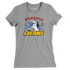 Phoenix Mustangs Hockey Women's T-Shirt-Athletic Heather-Allegiant Goods Co. Vintage Sports Apparel