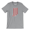 Indiana Hoosier Stripes Men/Unisex T-Shirt-Athletic Heather-Allegiant Goods Co. Vintage Sports Apparel