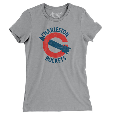 Charleston Rockets Football Women's T-Shirt-Athletic Heather-Allegiant Goods Co. Vintage Sports Apparel