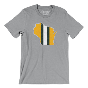 Wisconsin Helmet Stripes Men/Unisex T-Shirt-Allegiant Goods Co. Vintage Sports Apparel