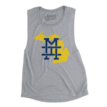 Michigan Home State Women's Flowey Scoopneck Muscle Tank-Allegiant Goods Co. Vintage Sports Apparel