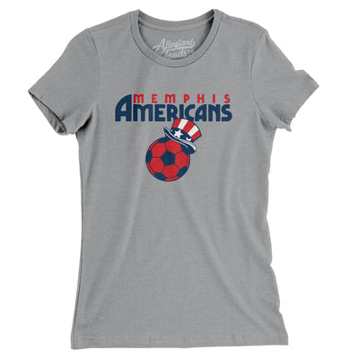 Memphis Americans Soccer Women's T-Shirt-Athletic Heather-Allegiant Goods Co. Vintage Sports Apparel
