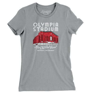 Detroit Olympia Stadium Women's T-Shirt-Athletic Heather-Allegiant Goods Co. Vintage Sports Apparel