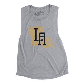 Louisiana Home State Women's Flowey Scoopneck Muscle Tank-Allegiant Goods Co. Vintage Sports Apparel