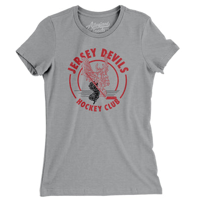 Jersey Devils Hockey Women's T-Shirt-Athletic Heather-Allegiant Goods Co. Vintage Sports Apparel