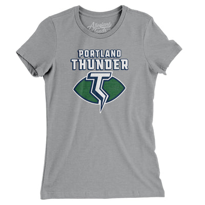 Portland Thunder Football Women's T-Shirt-Athletic Heather-Allegiant Goods Co. Vintage Sports Apparel
