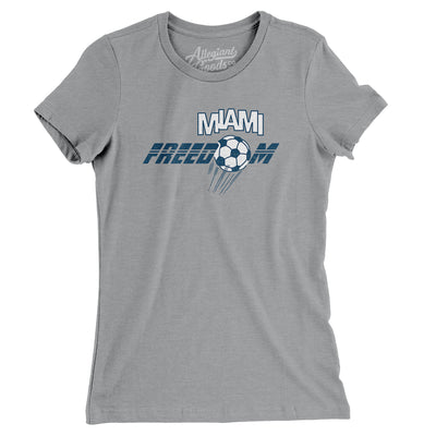 Miami Freedom Soccer Women's T-Shirt-Athletic Heather-Allegiant Goods Co. Vintage Sports Apparel