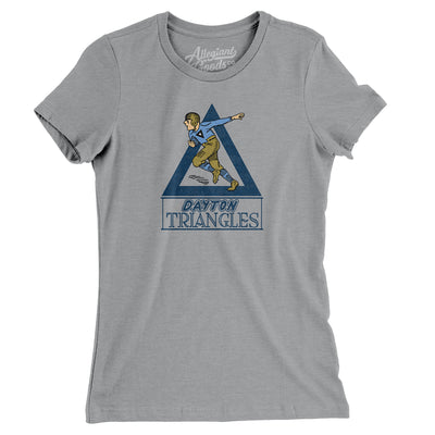 Dayton Triangles Football Women's T-Shirt-Athletic Heather-Allegiant Goods Co. Vintage Sports Apparel
