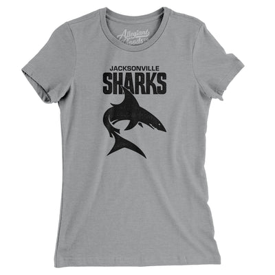 Jacksonville Sharks Football Women's T-Shirt-Athletic Heather-Allegiant Goods Co. Vintage Sports Apparel