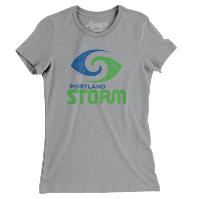 Portland Storm Football Women's T-Shirt-Athletic Heather-Allegiant Goods Co. Vintage Sports Apparel