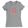 Indiana Hoosier Stripes Women's T-Shirt-Athletic Heather-Allegiant Goods Co. Vintage Sports Apparel