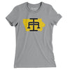 Iowa Home State Women's T-Shirt-Athletic Heather-Allegiant Goods Co. Vintage Sports Apparel