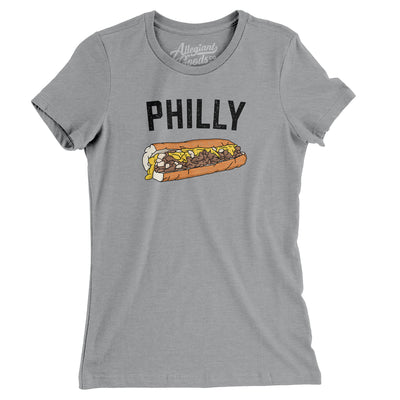 Philly Cheesesteak Women's T-Shirt-Athletic Heather-Allegiant Goods Co. Vintage Sports Apparel
