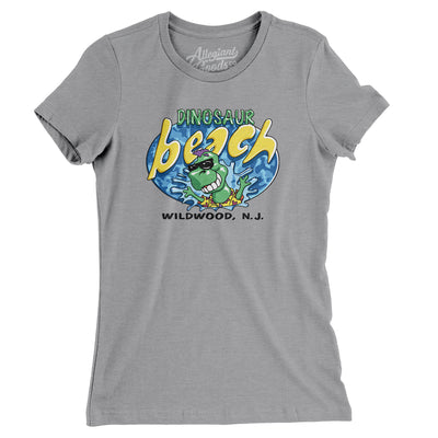 Dinosaur Beach Pier Amusement Park Women's T-Shirt-Athletic Heather-Allegiant Goods Co. Vintage Sports Apparel