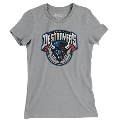 Buffalo Destroyers Arena Football Women's T-Shirt-Athletic Heather-Allegiant Goods Co. Vintage Sports Apparel