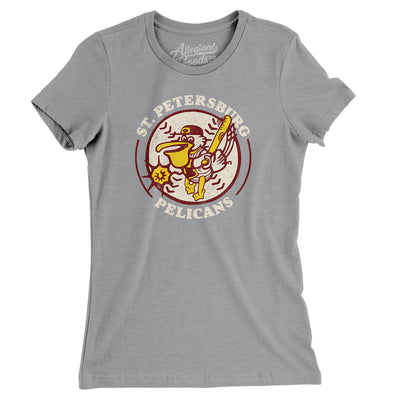 St. Petersburg Pelicans Baseball Women's T-Shirt-Athletic Heather-Allegiant Goods Co. Vintage Sports Apparel