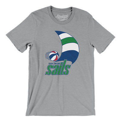 San Diego Sails Basketball Men/Unisex T-Shirt-Athletic Heather-Allegiant Goods Co. Vintage Sports Apparel