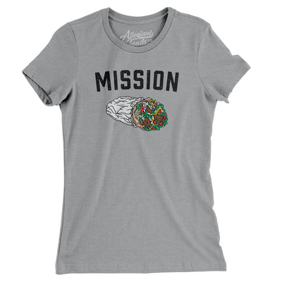 Mission Burrito Women's T-Shirt-Athletic Heather-Allegiant Goods Co. Vintage Sports Apparel