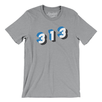Detroit 313 Area Code Men/Unisex T-Shirt-Allegiant Goods Co. Vintage Sports Apparel