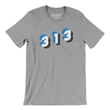 Detroit 313 Area Code Men/Unisex T-Shirt-Allegiant Goods Co. Vintage Sports Apparel
