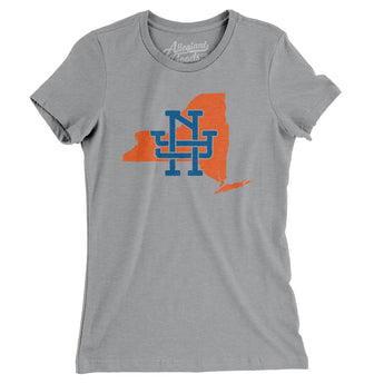 New York Home State Women's T-Shirt-Athletic Heather-Allegiant Goods Co. Vintage Sports Apparel