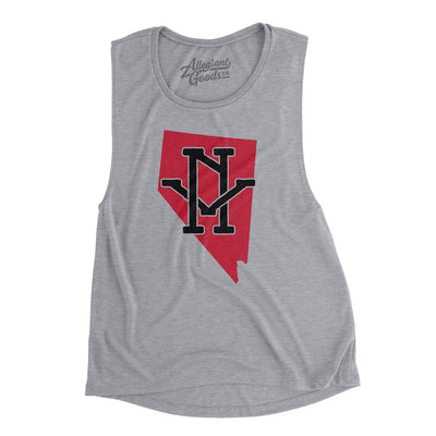 Nevada Home State Women's Flowey Scoopneck Muscle Tank-Athletic Heather-Allegiant Goods Co. Vintage Sports Apparel