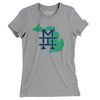 Michigan Home State Women's T-Shirt-Athletic Heather-Allegiant Goods Co. Vintage Sports Apparel