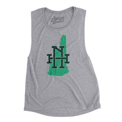 New Hampshire Home State Women's Flowey Scoopneck Muscle Tank-Athletic Heather-Allegiant Goods Co. Vintage Sports Apparel