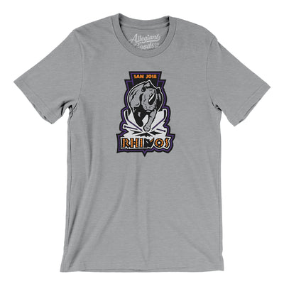 San Jose Rhinos Roller Hockey Men/Unisex T-Shirt-Athletic Heather-Allegiant Goods Co. Vintage Sports Apparel