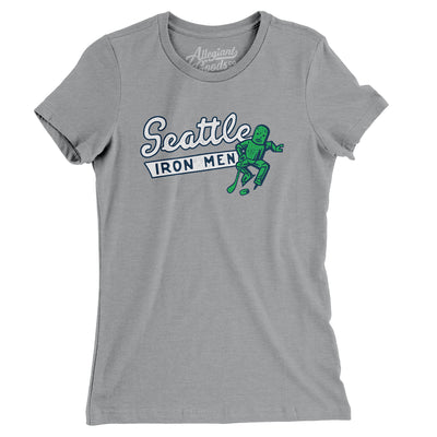 Seattle Ironmen Hockey Women's T-Shirt-Athletic Heather-Allegiant Goods Co. Vintage Sports Apparel