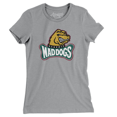 Memphis Mad Dogs Football Women's T-Shirt-Athletic Heather-Allegiant Goods Co. Vintage Sports Apparel
