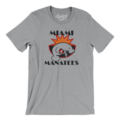 Miami Manatees Football Men/Unisex T-Shirt-Athletic Heather-Allegiant Goods Co. Vintage Sports Apparel