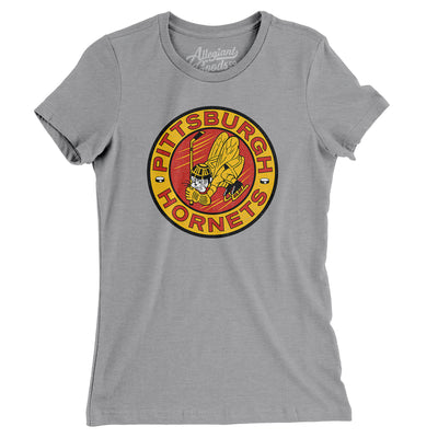 Pittsburgh Hornets Hockey Women's T-Shirt-Athletic Heather-Allegiant Goods Co. Vintage Sports Apparel