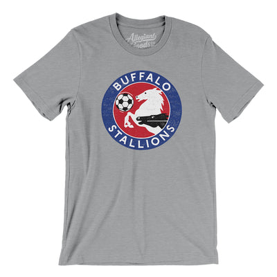 Buffalo Stallions Soccer Men/Unisex T-Shirt-Athletic Heather-Allegiant Goods Co. Vintage Sports Apparel