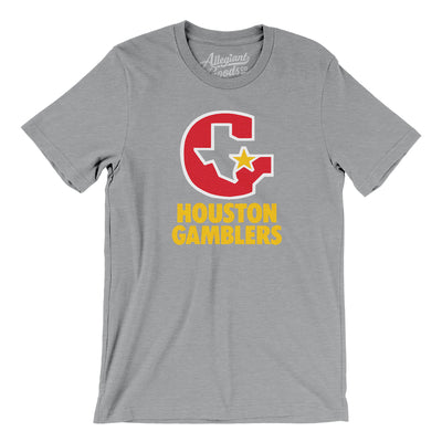 Houston Gamblers Football Men/Unisex T-Shirt-Athletic Heather-Allegiant Goods Co. Vintage Sports Apparel