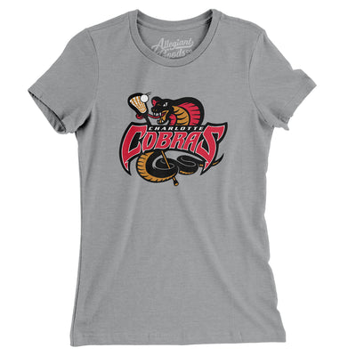 Charlotte Cobras Lacrosse Women's T-Shirt-Athletic Heather-Allegiant Goods Co. Vintage Sports Apparel