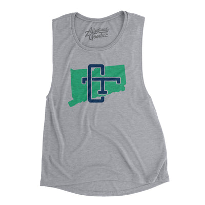 Connecticut Home State Women's Flowey Scoopneck Muscle Tank-Athletic Heather-Allegiant Goods Co. Vintage Sports Apparel