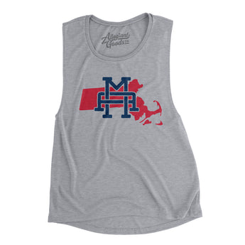 Massachusetts Home State Women's Flowey Scoopneck Muscle Tank-Allegiant Goods Co. Vintage Sports Apparel