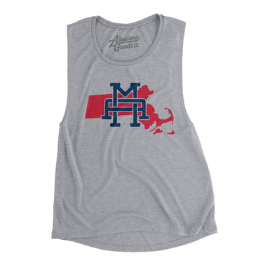 Massachusetts Home State Women's Flowey Scoopneck Muscle Tank-Allegiant Goods Co. Vintage Sports Apparel